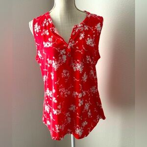 Liz Claiborne Floral Red Sleeveless Top